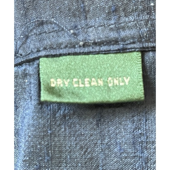 Women's Ralph Lauren Button Down Silk Blouse Navy Size 22W Boxy Lagen Look Artsy - Picture 6 of 7